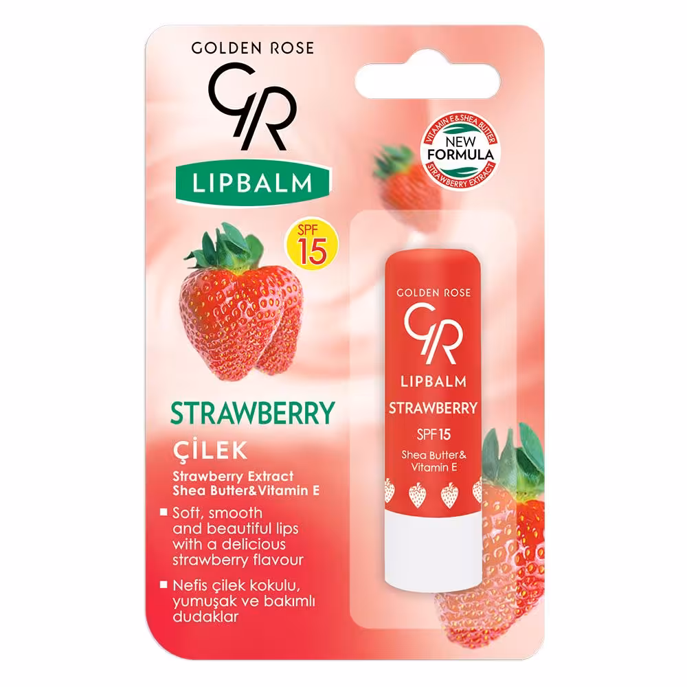 بالم لب توت فرنگی گلدن رز با SPF15