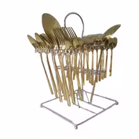 سرویس قاشق چنگال 6 نفره کامل طلایی رنگ ثابت برند رینچباخ آلمان اقساطی به تمام نقاط کشور فقط با چک صیادی 