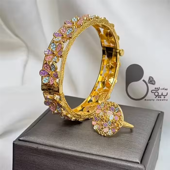 دستبند و انگشتر فلاور رنگی