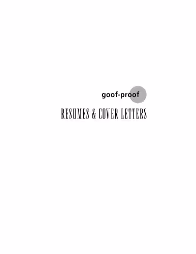 خرید و دانلود نسخه کامل کتاب Goof-Proof Resumes and Cover Letters