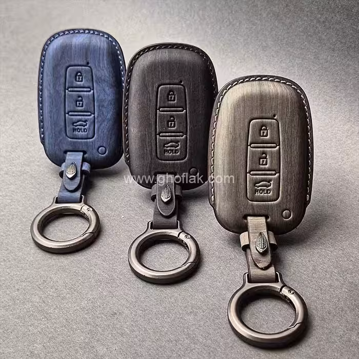 کاور ریموت هیوندایی کیا مونتاژ چرمی وودی