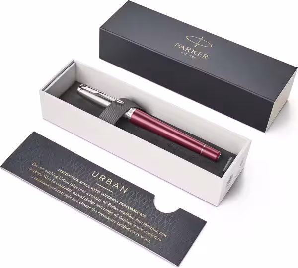 خودنویس پارکر مدل اربن زرشکی گیره استیل - Parker Urban Fountain Pen Premium Dark Purple