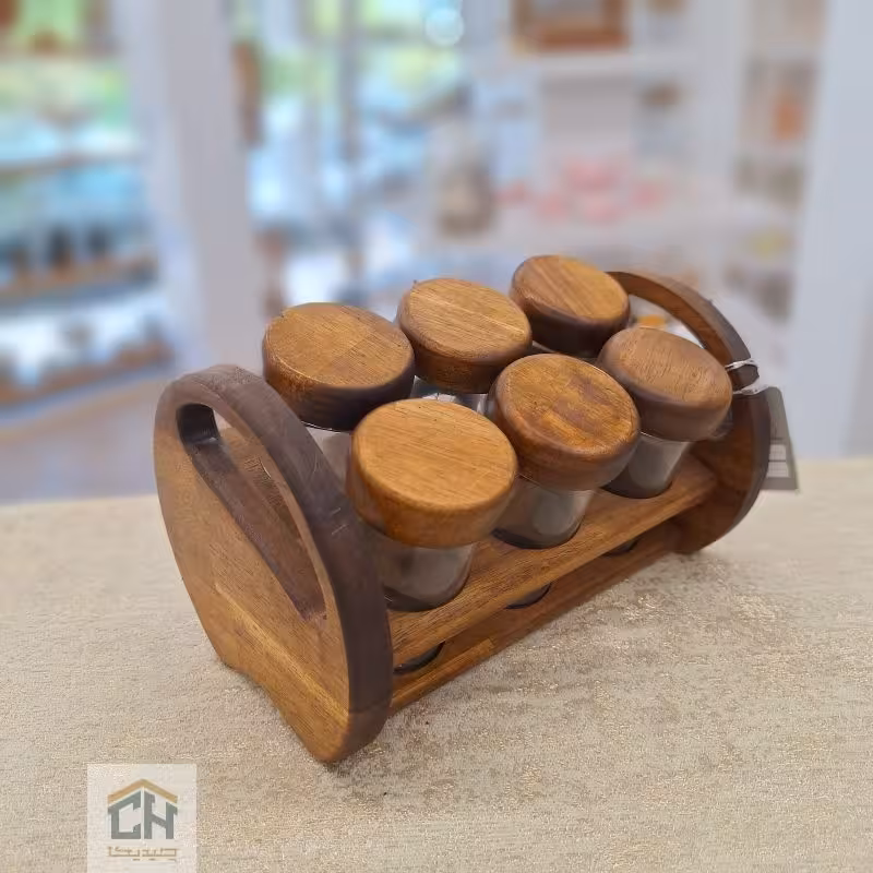 ست جا ادویه 6 تایی طرح کج بغل گرد مدل ACA99069