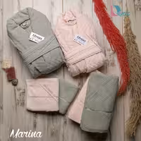 حوله ست دو نفره مارینا رنگ صدری و پودرا