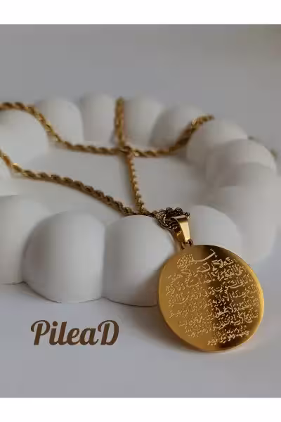 گردنبند استیل با زنجیر طلایی(با گارانتی 2 ساله وارد کننده خاص مدا) - 12104