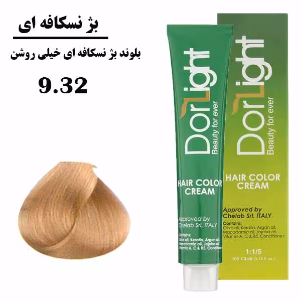 رنگ موی بلوند بژ نسکافه ای خیلی روشن (9.32) دورلایت سری بژ نسکافه ای 100میل
