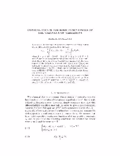 خرید و دانلود نسخه کامل کتاب Critical points for some functionals of the calculus of variations
