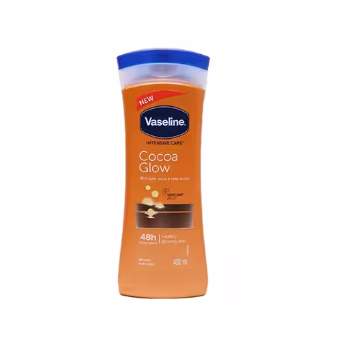لوسیون بدن 48 ساعته وازلین Vaseline مدل Cocoa Glow حجم 400 میلی‌لیتر