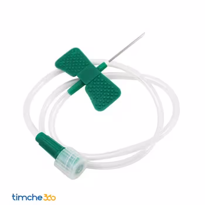 اسکالپ وین (سوزن پروانه ای) گیج 21 سبز بسته 100 عددی