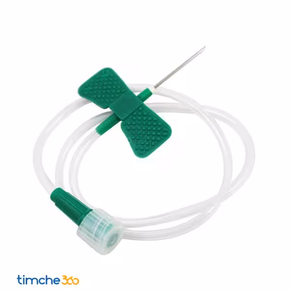 اسکالپ وین (سوزن پروانه ای) گیج 21 سبز بسته 100 عددی