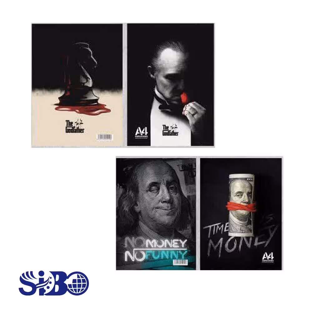 دفتر 50 برگ خط دار سیمی جلد طلقی مدل پسرانه کلاسیک