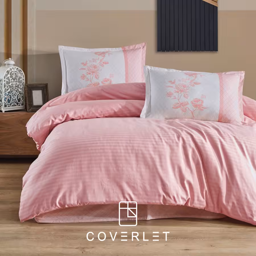 روتختی هتلی صورتی طرح‌دار کاوری مدل Suave