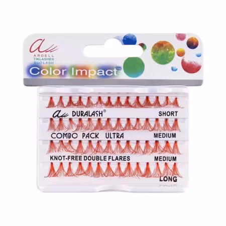 مژه رنگی آردل رنگ قرمز نارنجی میکس سایز دبل الترا