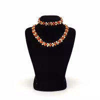 ست دستبند و گردنبند سنگ سان استون کد36