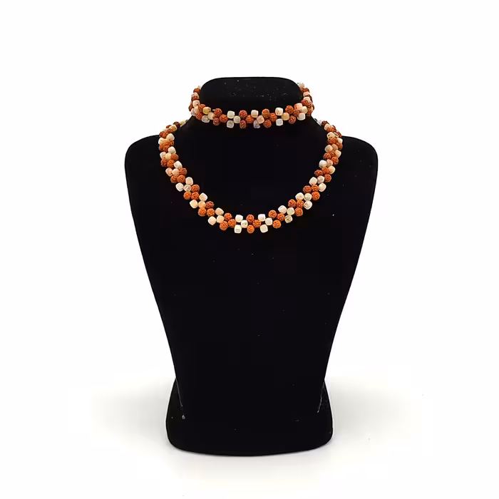 ست دستبند و گردنبند سنگ سان استون کد36