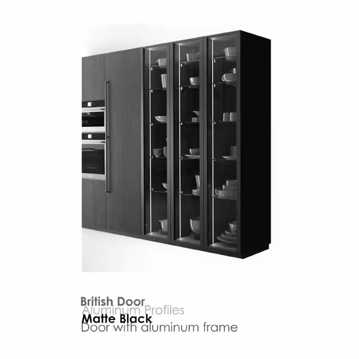 پروفیل درب مدل بریتیش استایل رنگ مشکی مات فانتونی i310 تا i319