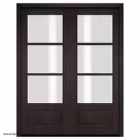 درب دو لنگه نشیمن با شیشه نقش‌دار کد 1203