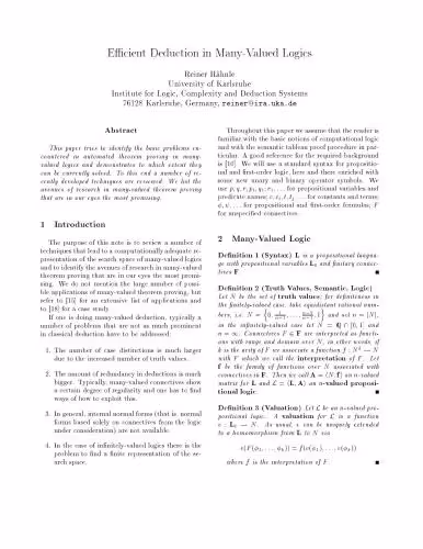 خرید و دانلود نسخه کامل کتاب Efficient Deduction in Many-Valued Logics
