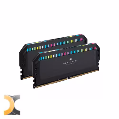 رم کامپیوتر کورسیر مدل Dominator Platinum RGB Black 64GB 32GBx2 5600MHz CL40 DDR5 - کامپیوترچی