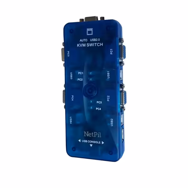 سوییچ چهار پورت KVM نت پیل مدلFJ-104UK