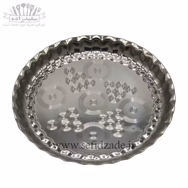 سینی استیل لب کنگره طرح موج سایز 29 سانتی