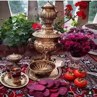 سرویس سماور برنجی 6 لیتری نانو شده