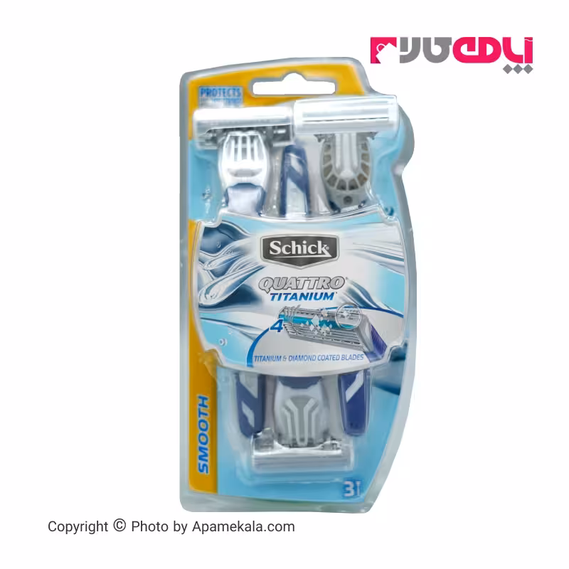 تیغ مردانه شیک 4 تیغه مدل Quattro Titanium بسته 3 عددی