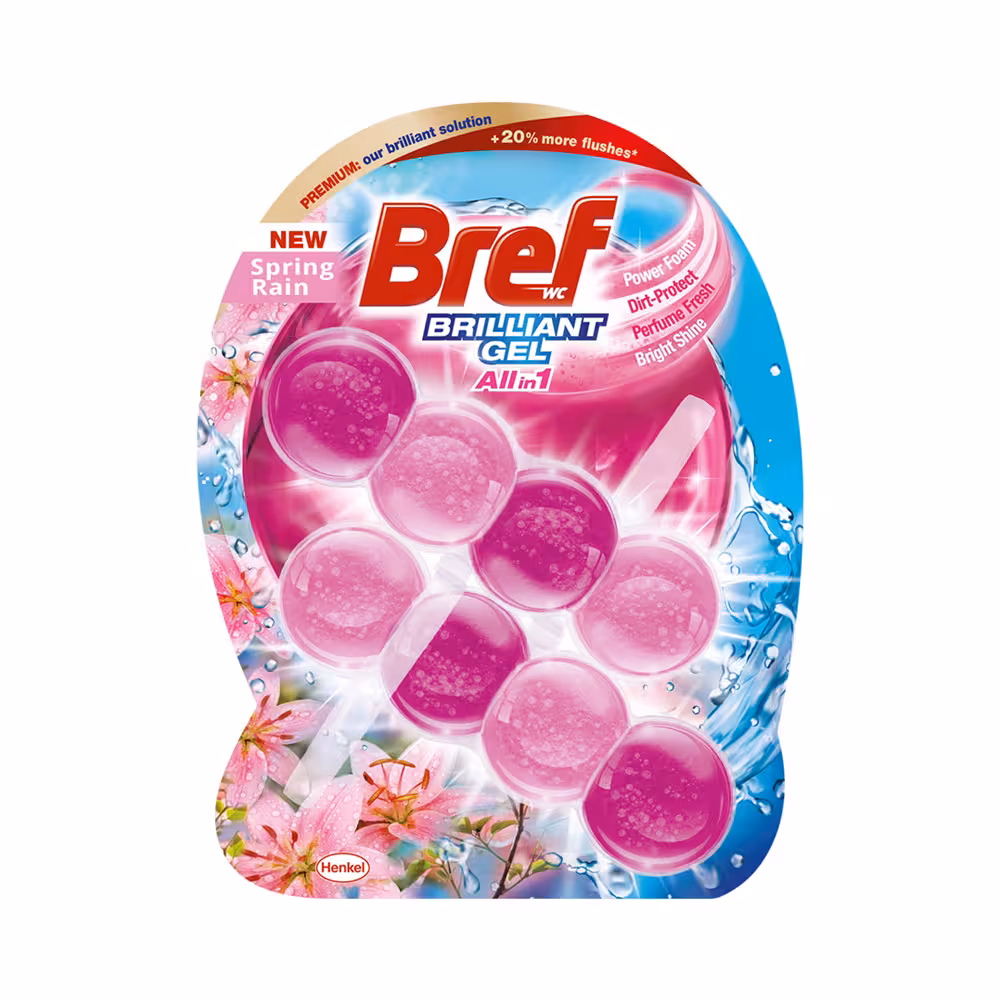 خوشبو کننده و ضدعفونی کننده توالت فرنگی All in 1 برف با رایحه باران بهاری 8 عددی