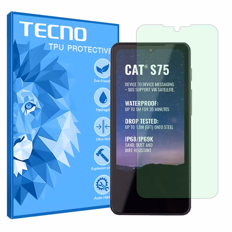 گلس کاترپیلار S75 مدل گرین لایت برند تکنو کد S