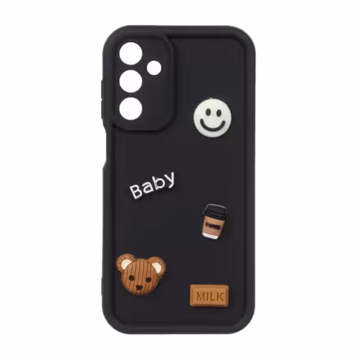 قاب Solid Case عروسک برجسته Baby مدل Samsung Galaxy A15 – مشکی-کد3894