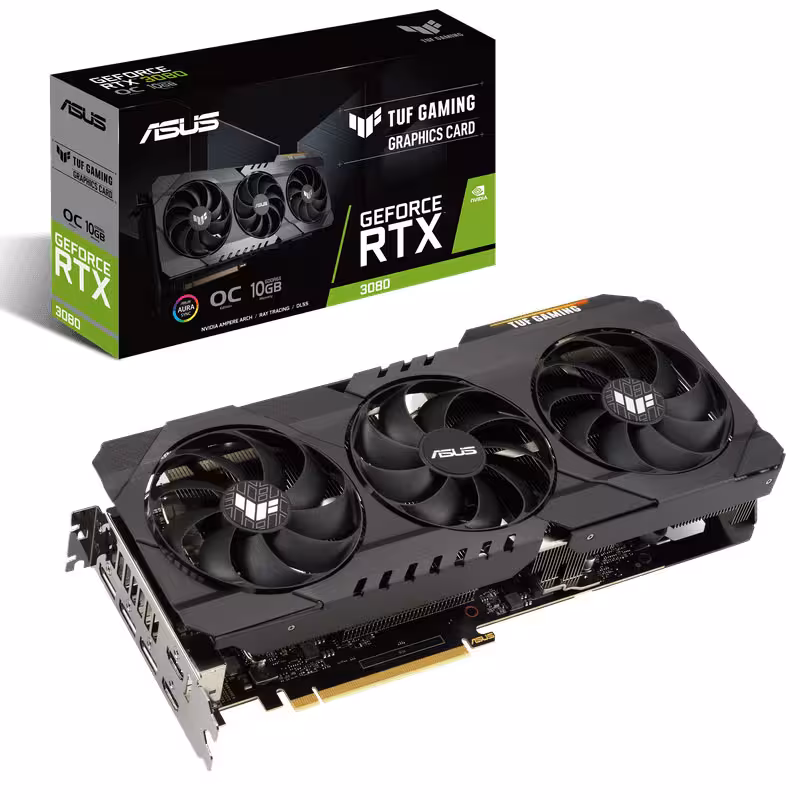 کارت گرافیک ایسوس سری GeForce RTX 3080 مدل TUF Gaming با ظرفیت 10 گیگابایت GDDR6X