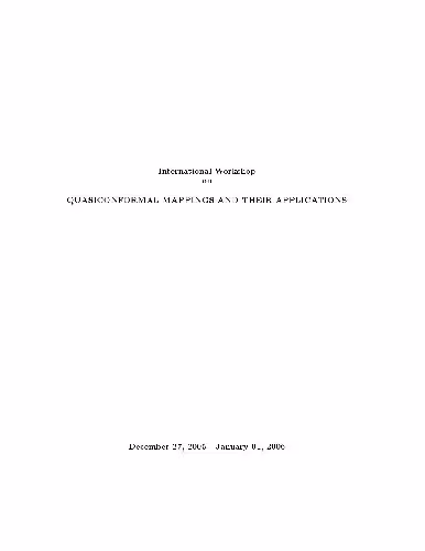 خرید و دانلود نسخه کامل کتاب Quasiconformal mappings and their applications. IWQCMA05