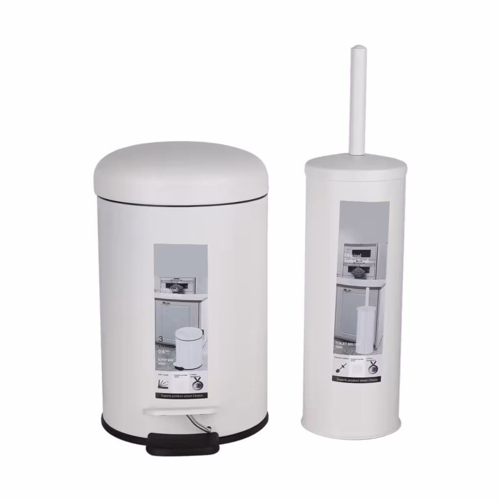 ست سطل زباله و فرچه دلفین مدل Pry-33-W