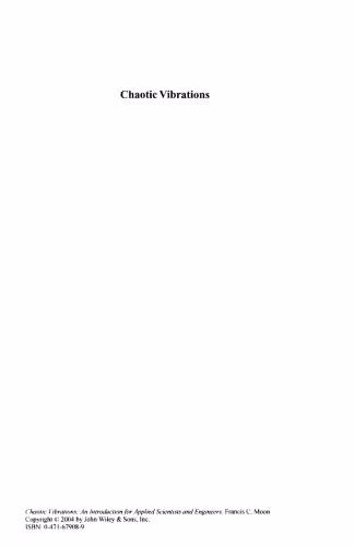 خرید و دانلود نسخه کامل کتاب Chaotic vibrations: an introduction for applied scientists and engineers