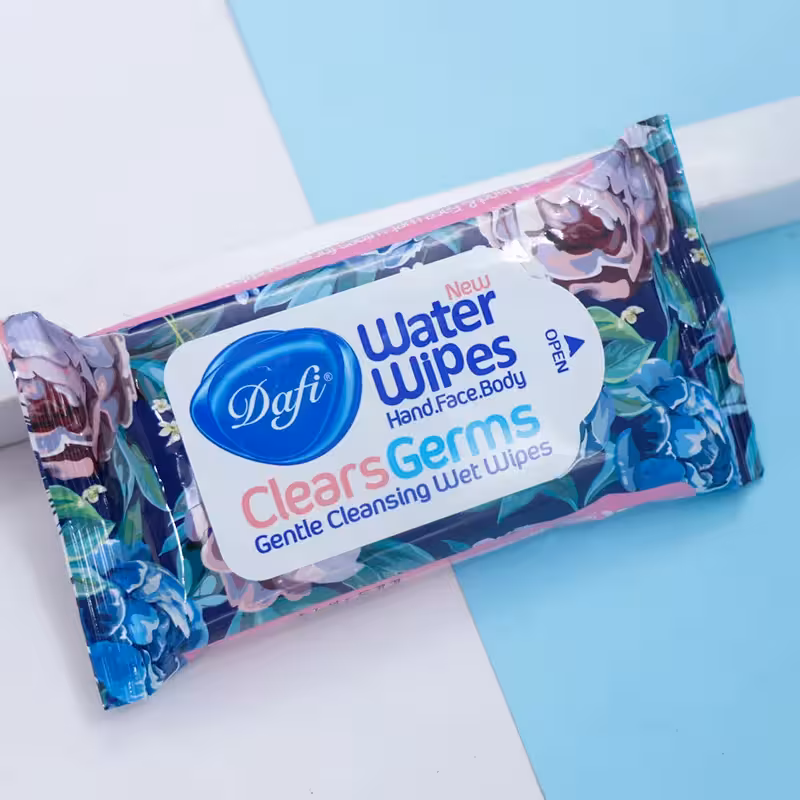 عمده فروشی دستمال مرطوب آنتی باکتریال حاوی عصاره های گیاهی دافی Dafi دارای 12برگ 92215