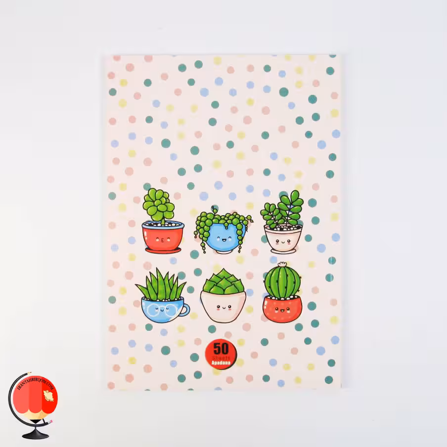 دفتر مشق 50 برگ طرح کاکتوس آپادانا