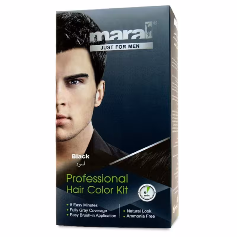 کیت رنگ موی آقایان مارال رنگ مشکی 100 میلی لیتر