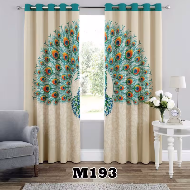 پرده سه بعدی طرح طاووس