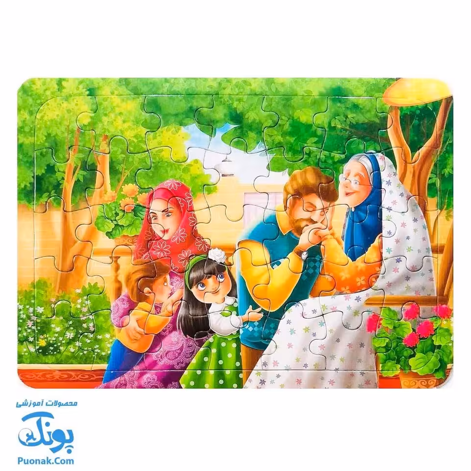 پازل طرح روز مادر و احترام به والدین پشت وایت بردی