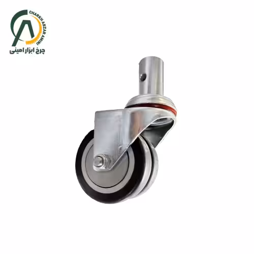 چرخ فروشگاهی دوقلو بلبرینگی B پینی گردان قطر 75 میلی متر