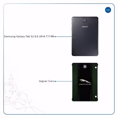 برچسب پوششی ماهوت مدل Jaguar Cars مناسب برای تبلت سامسونگ Galaxy Tab S2 8.0 2016 T719N