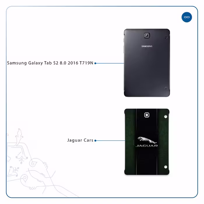 برچسب پوششی ماهوت مدل Jaguar Cars مناسب برای تبلت سامسونگ Galaxy Tab S2 8.0 2016 T719N
