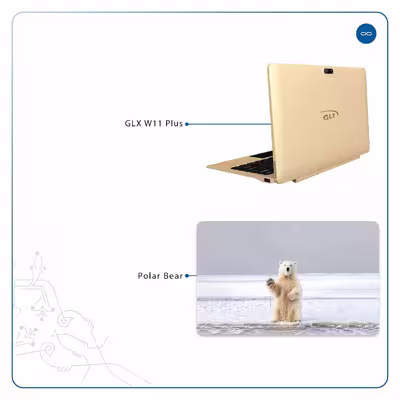 برچسب پوششی ماهوت مدل Polar bear مناسب برای تبلت جی ال ایکس W11 Plus