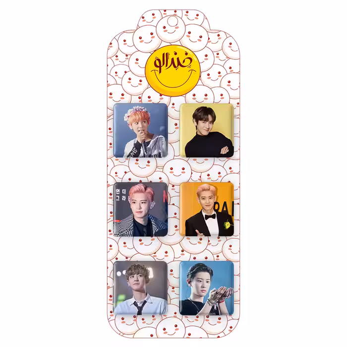 پیکسل خندالو مدل پارک چانیول گروه اکسو کد 612B مجموعه 6 عددی