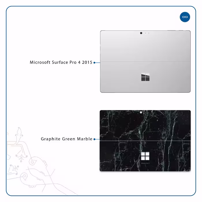 برچسب پوششی ماهوت مدل Graphite-Green-Marble مناسب برای تبلت مایکروسافت Surface Pro 4 2015