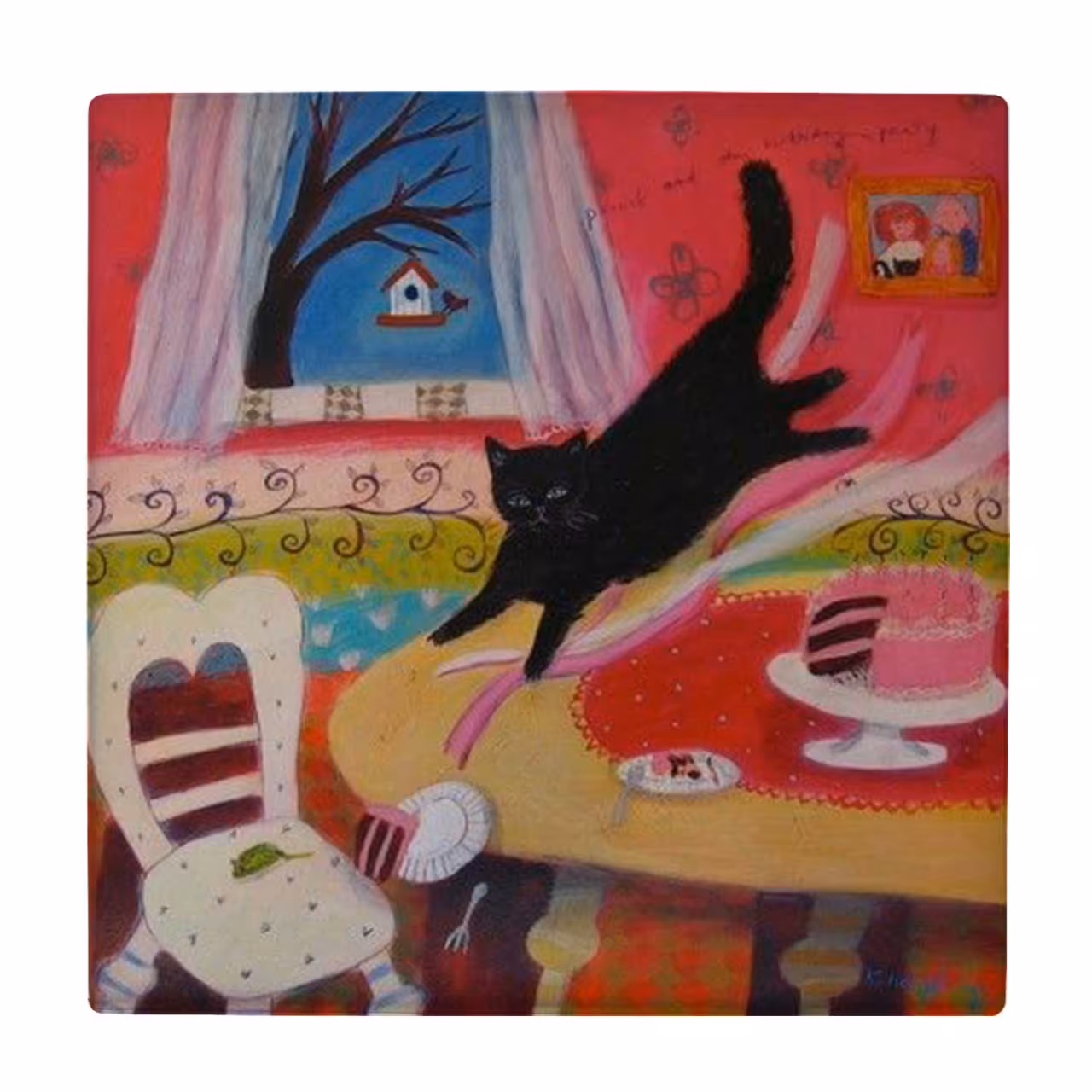  زیر لیوانی طرح گربه خانگی کد    3616243_1555