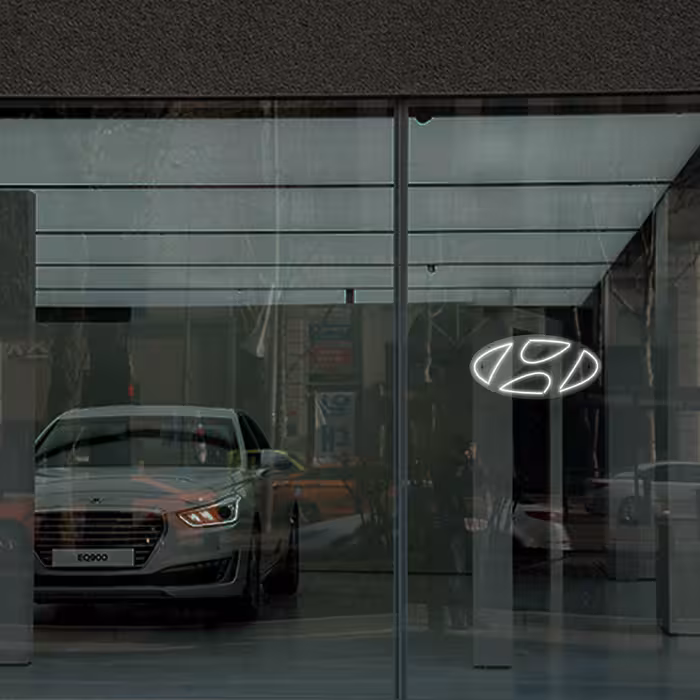 چراغ دیواری نئون دیزاین طرح Hyundai_WHT 