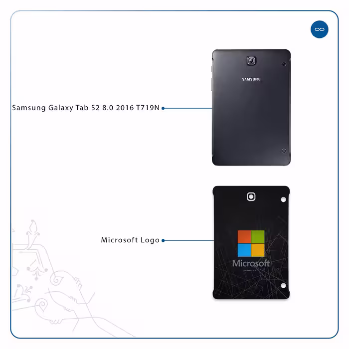برچسب پوششی ماهوت مدل Microsoft-Logo مناسب برای تبلت سامسونگ Galaxy Tab S2 8.0 2016 T719N