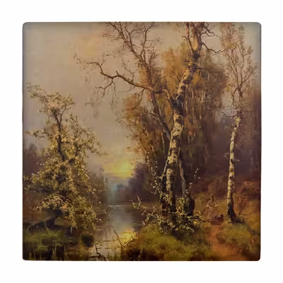  زیر لیوانی طرح نقاشی غروب پاییز کد    3401447_835