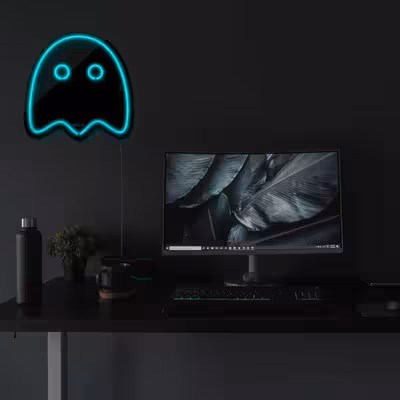 چراغ دیواری نئون دیزاین طرح Packman-2-BL_TBL